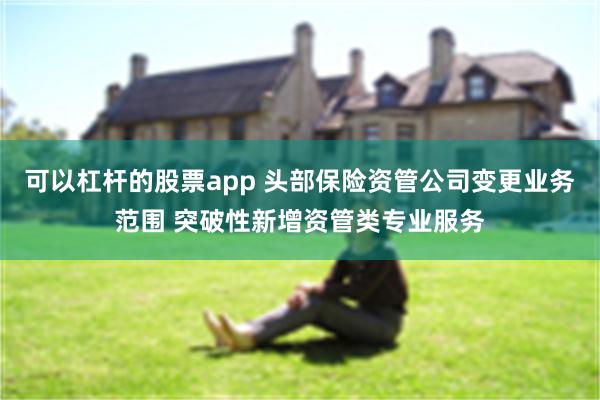 可以杠杆的股票app 头部保险资管公司变更业务范围 突破性新增资管类专业服务
